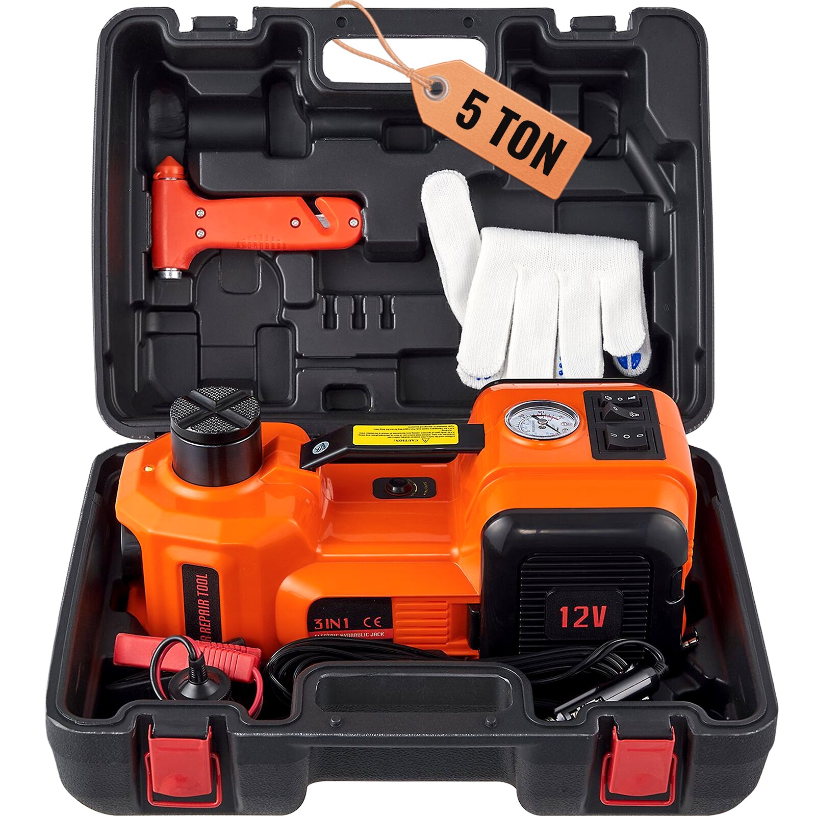 Electric Car Jack 5 Ton Hydraulic Lift With Pump And Led Light_voghion.com